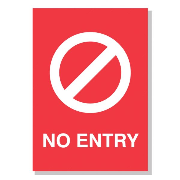 Red No Entry Sign Poster - A2 size