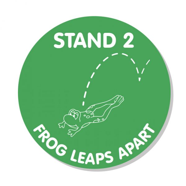 Stand 2 Frog Leaps Apart